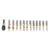 13Pcs/Set Combination Drill Tap High Speed Steel Titanium Plated Hex