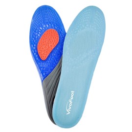 VivoFoot All Purpose Gel Sport & Fitness Massaging Comfort Insoles, Trimmable Full Length Shock Absorbing Insoles (Women: 6-10)