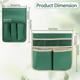 YBB 2 Pack Garden Pouches for Kneeler, Portable Tool Storage Bags Oxford Multiple Storage Pockets Organizer for Outdoor Gardening Kneeling Stool