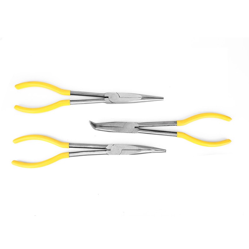 3 Pcs Mechanical Pliers 11in Long 45° 90° Bending Tip
