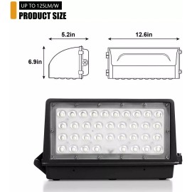 Antec Lighting 40Watt Full Cut Off LED Wall Pack Light Outdoor 5000K ETL DLC Dusk to Dawn