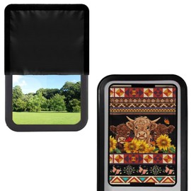 SUITOSELFY RV Door Window Cover Cute Sunflower Aztec Highland Cow RV Window Blockout Shades for Inside Camper Foldable Hook and Loop UV Rays Protection RV Insulated Window Covers