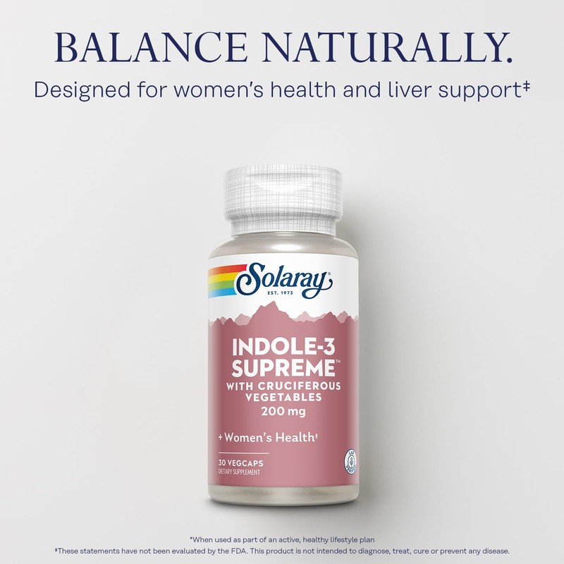 SOLARAY Indole-3 Supreme with Cruciferous Vegetables - Women's Health Support