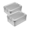 WDONAY 2 Pack Silver Tin Box Containers Metal Storage Box