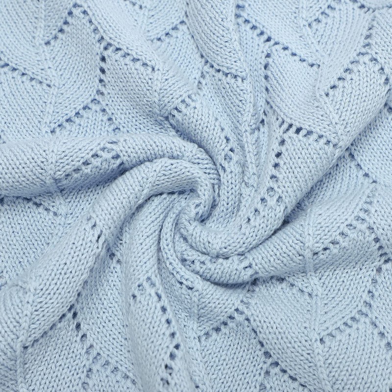 LAWKUL Cellular Blanket Baby 100% Cotton Knitted Soft Knit Crochet