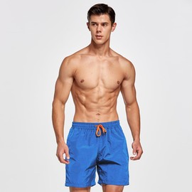 ZOXOZ Men's Swimming Trunks Breathable Quick-Drying Board Shorts with Adjustable Drawstring and Mesh Lining, navy blue