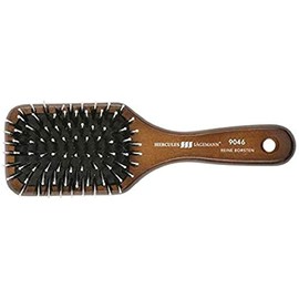 HERCULES SÄGEMANN - 9046 Paddle Brush | Nourishing Natural Hair Brush | Boar Bristle Brush with Polyamide Pins | Care Brush for Long Hair | Dark Wood