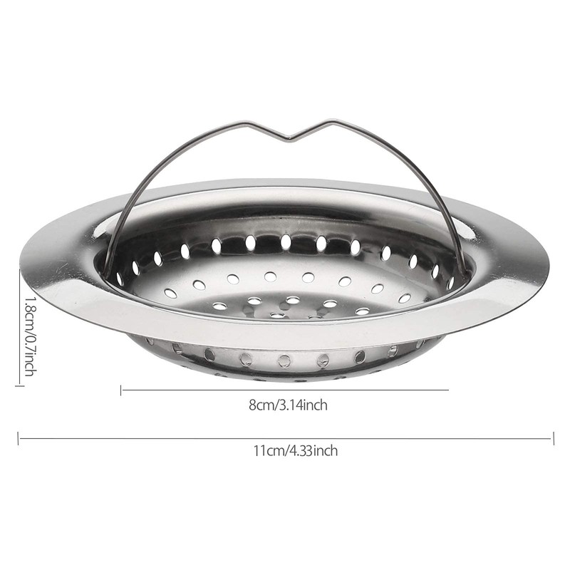 Sandiy Sink Strainer Stainless Steel Kitchen Sink Strainer 11cm with