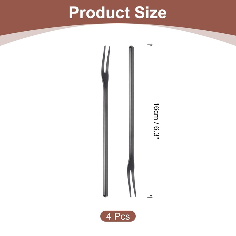 sourcing map 4 Pcs Pickle Fork, 6.3 Inch Olive Fork