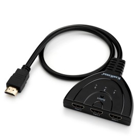KamKorda HDMI Splitter | HDMI Double Adapter | HDMI Switch 4k | for TV | 3 Port Switch HDMI Cable | Gold Plated Supports Full HD1080p | Black
