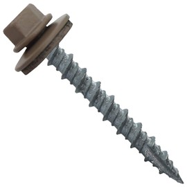 Metal ROOFING SCREWS: (250) 10 x 1-1/2" Buckskin Hex Head Sheet Metal Roof Screw. Self starting metal to wood siding screws. EPDM washer. Colored head