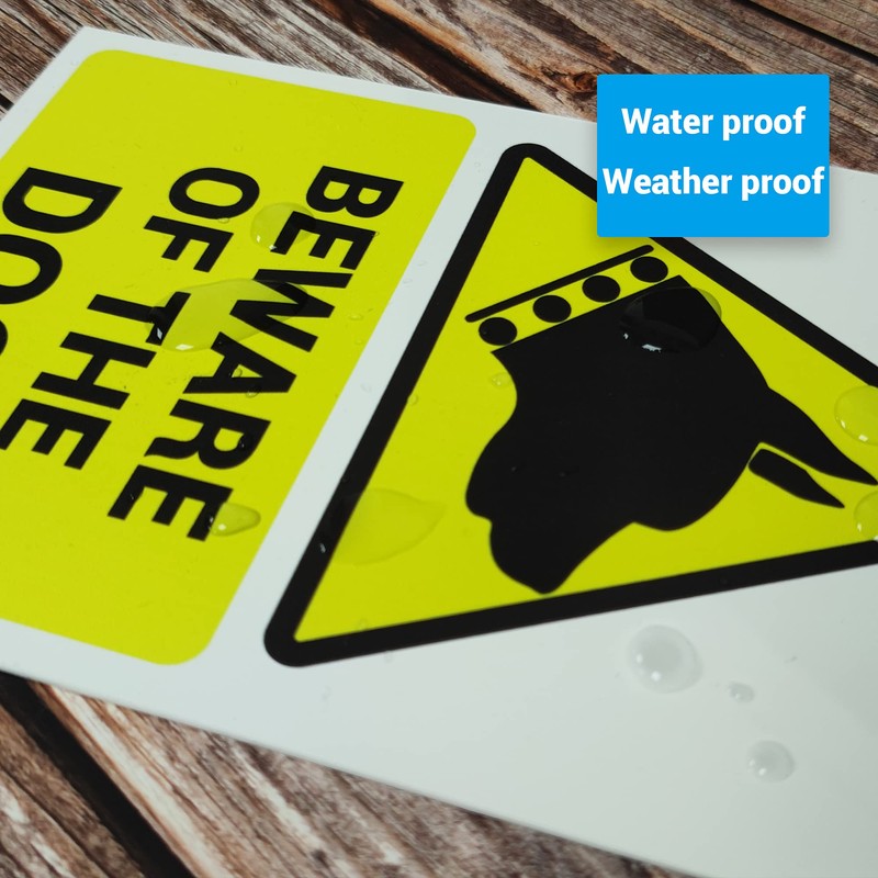 BEWARE OF THE DOG’ WARNING SIGN. TOUGH, DURABLE AND RUST-PROOF