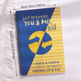 Just Between You & Me Letter Pattern Journal Notebook, 1 Count Journal Notebook without Pen, Journal Book for Parents & Kids, Office Stationery & Supplies, Office Accessories, Funny Gift:_Blue & Yellow_one-size