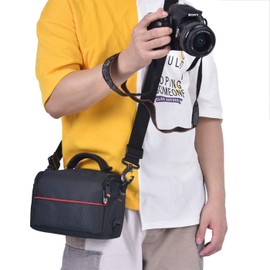 FOSOTO SLR Camera Bag, Waterproof Camera Case Compact Compatible for Sony A6000 A7iii, Nikon Coolpix B500 B600 L340 L330, Canon SX540 SX420 G7X G9X with Extra Rain Cover Portable Compact Camera Bags