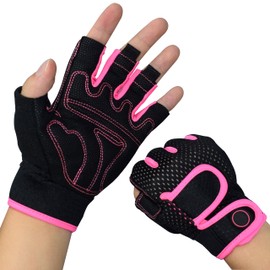 Nesirooh Fitness Gloves Men Women Training Gloves for Gym, Strength Training, Weightlifting, Rowing, Cycling (Pink, L)