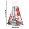 WELLDAY 2 Pcs Hanging Hand Towels Soft Absorbent Red Paris