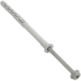 AERZETIX - C67139 - Set of 10 Plastic Dowels Diameter 10 x 140 mm with Collar + 10 Self-Tapping Screws Diameter 7 x 150 mm with Collar and Hexagonal Head Star Shape TX40 - Concrete, Brick, Drilling,