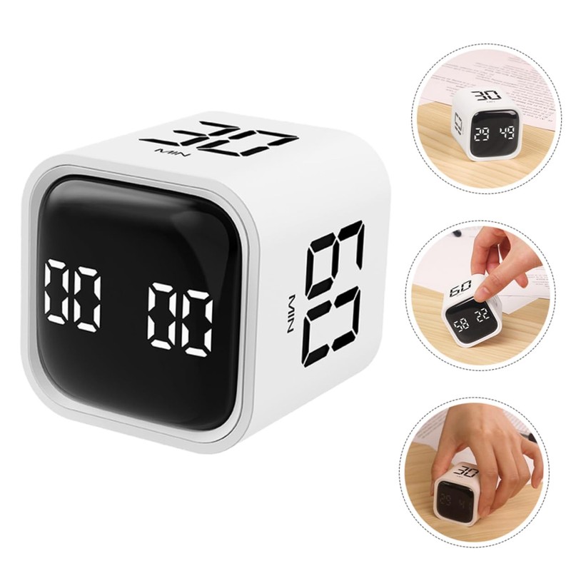 Mikinona Cube Timer Digital Kitchen Timer Portable Study Cooking Alarm