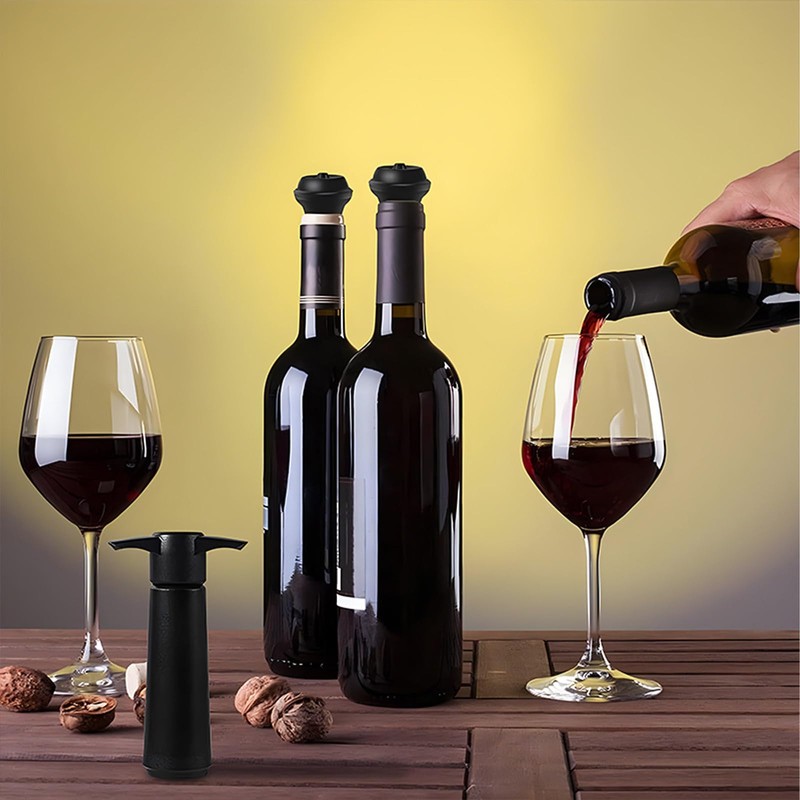 Wine Saver Pump and 4 Vacuum Stoppers - Keeps Wine