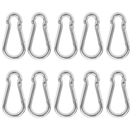 Gancho de resorte de acero inoxidable, mosquetón de resorte colgante de cuerda Accesorios de hebilla Gancho de seguridad M5 para escalada en roca Gancho de cuerda de seguridad para escalada