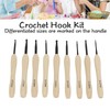 9PCS Crochet Hooks DIY Handcraft Ergonomic Crochet Needle with Wooden