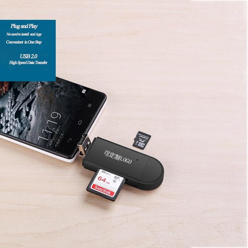 SD Card Reader, Memory Card Reader, 3in1 USB Type-C Card