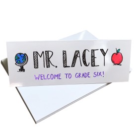 Dry Erase Name Tent Table Cards 8.5" x 3" (100 Pack) Reusable Name Cards, Classroom Name Tags, Wedding Guest Name Tents