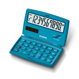 Casio SL-C100C-BU-N Colorful Calculator, Lake Blue, 10 Digit Folding Notebook Type