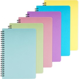 ausurme Spiral Notebook,6 Pack A5 5.7 x 8.3 Inch Spiral Lined Notebook,Thick Paper Hardcover Spiral Notebooks,College Ruled Notebooks for Writing School Office Business,60 Sheets 120 Pages,6 Colors