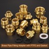 sourcing map 2Pcs Brass Pipe Fitting, 1/2" G Female ×