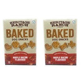 Heritage Ranch Baked Dog Snacks Treats - Maple Bacon Flavored - 2 Boxes