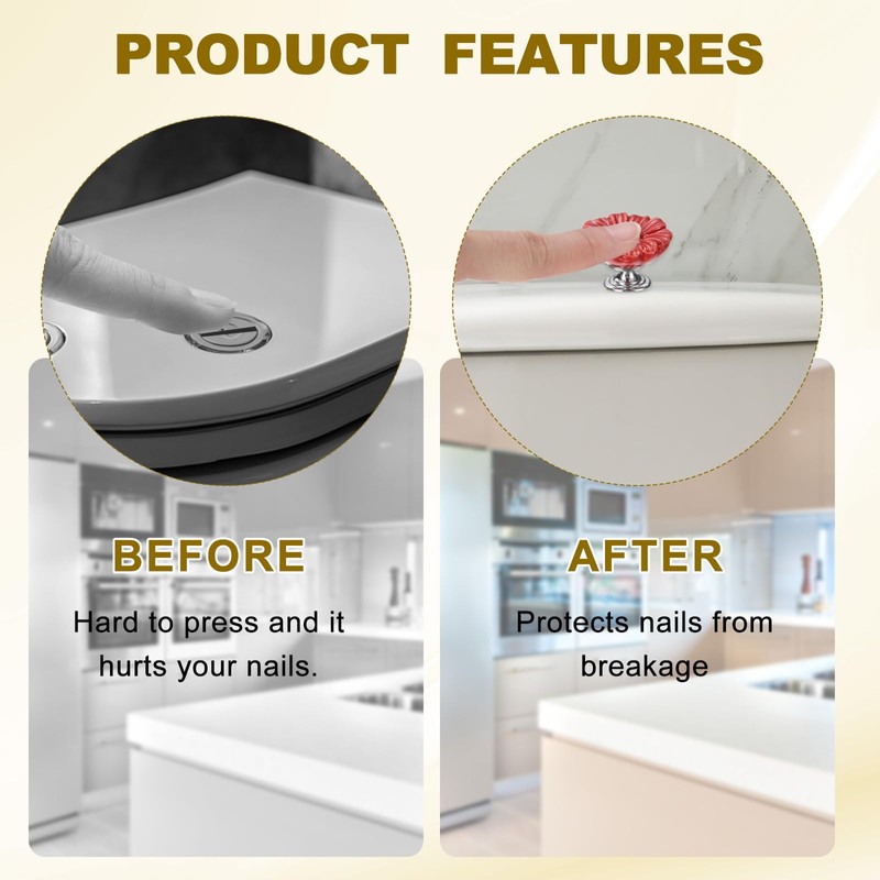 sourcing map 2pcs Toilet Button Pusher, Toilet Tank Button, Crystal