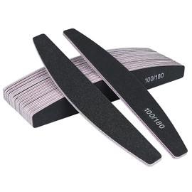 URAQT Professional Nail File, 16 Piece Double Sided Nail File - 100/180 Grit Washable File for Nails, Salon, Pets (Black)