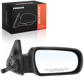 A-Premium Passenger Side Manual Door Mirror - Compatible with Toyota Camry 1987 1988 1989 1990 1991 - Non-Heated Manual Folding Smooth Black Outside Rear View Mirror