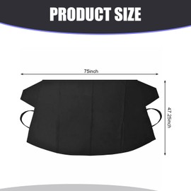 DYEKNEE Car Windshield Cover for Ice and Snow, Magnetic Fit Weatherproof Frost Cover, Windshield Snow Cover, 75" x 47.25" 600 D Oxford Cloth Fit for SUVs, Trucks, Cars
