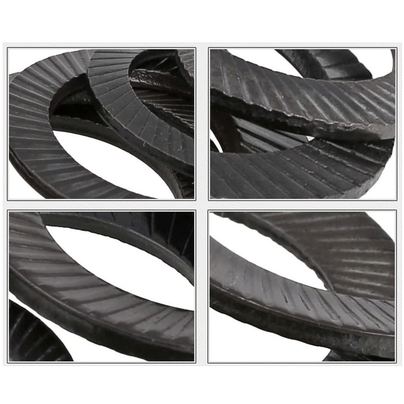 CONPHERON Locking Washers Black Non-Slip Locking Washer Carbon Steel Serrated