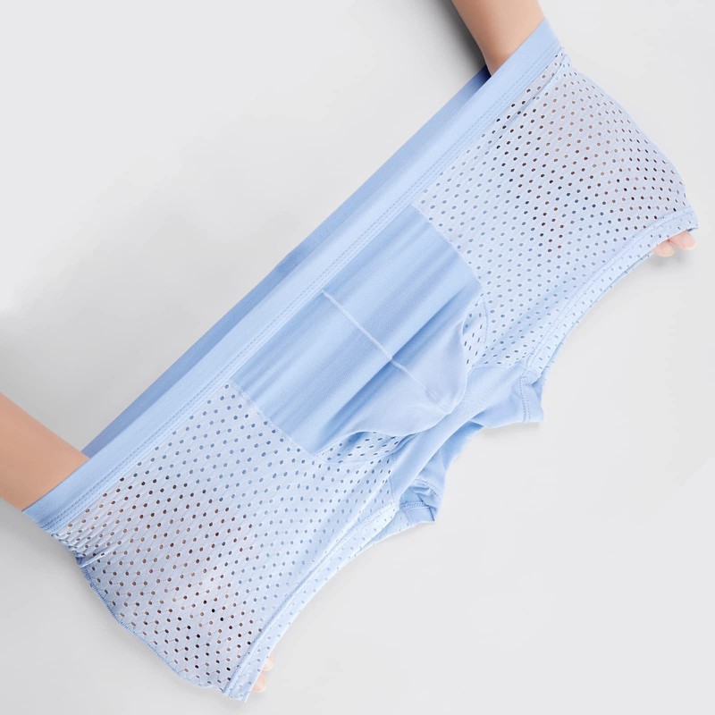 Evankin Men Mesh Ice Silk Underwear with Bulge Pouch Breathable