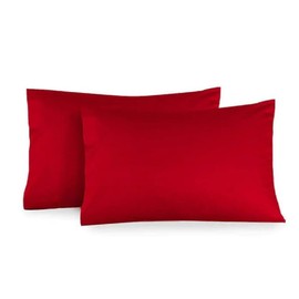 Royal Hotel Bedding Solid Red 600-Thread-Count 2pc / Pair King Size 20" x 40" Pillowcases 100-Percent Cotton, Sateen, Pillow Cases