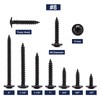 #8 x 1/2" Wood Screw 100Pcs Alloy Steel Standard Thread