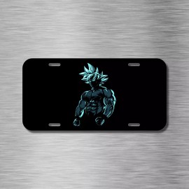 Amel Goku Dragon Ball Z Cartoon Buff Dude Gym License Plate Front Auto Tag Plate