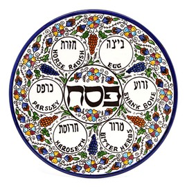 PASSOVER SEDER Plate - Jewish Dish Armenian Ceramic Hebrew Israel Judaica Gift by Body-Soul-n-Spirit passover
