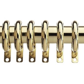 Harrison Drape Ring Sliders for 25mm Extendable Corded curtain poles, Pack of 6 (Brass Effect)