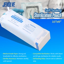 1000PCs Self Seal Sterilization Pouches 3.5" x 5.25" by JEVOLVE – Durable, Convenient, Leak-Proof Pouches for Storing, Organizing & Protecting Items – Ideal for Travel, Crafts & More