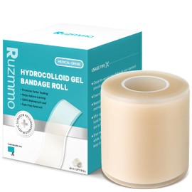 Hydrocolloid Roll for Wound Care - Medical Grade Hydrocolloid Bandages with Flexible & Waterproof, Ultra-Thin, Self-Adhesive, DIY Shape & Size Home First Aid Kit Essential (2in*12ft)
