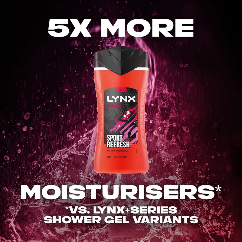Lynx Recharge Shower Gel 3 in 1 Sport Refresh with