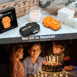 Waterproof Butane Torch Lighter Refillable Windproof Jet Flame Lighters for Fireplace Fireworks Grill Camping BBQ Lighter, Black(Without Gas)