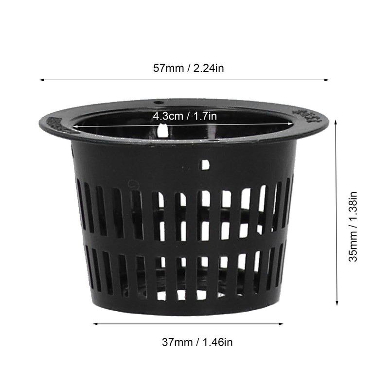 50PCS Planting Basket Mesh Pot Round Plant Grow Hydroponic Containers