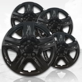 Upgrade Your Auto 16" Gloss Black Deluxe Hubcaps/Wheel Covers (Set 4) for Monte Carlo Style Look