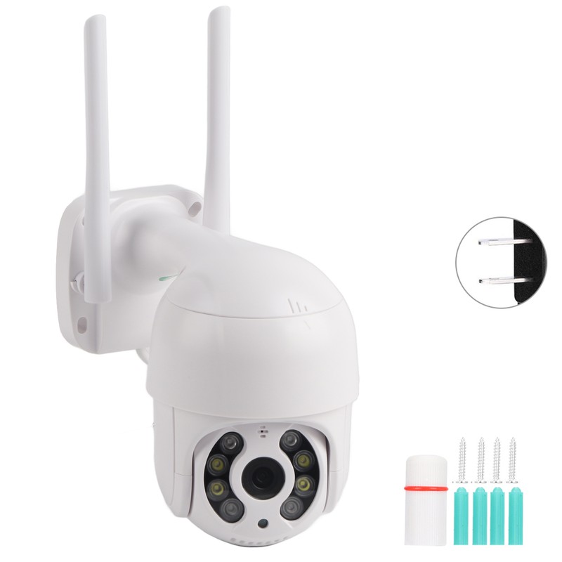2in Waterproof PTZ Mini Dome Camera 1080P WiFi 8 Lights