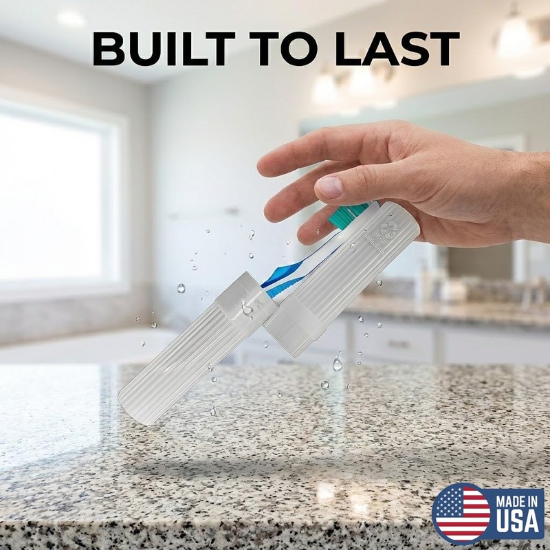 American Comb Toothbrush Holder (White) - Made in The USA.